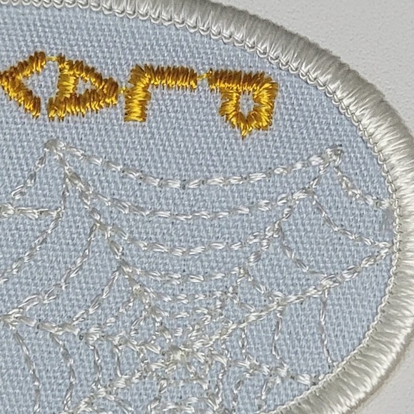 VTG Iron On Patch Spider Web Play Day 3" Oval - Picture 3 of 7